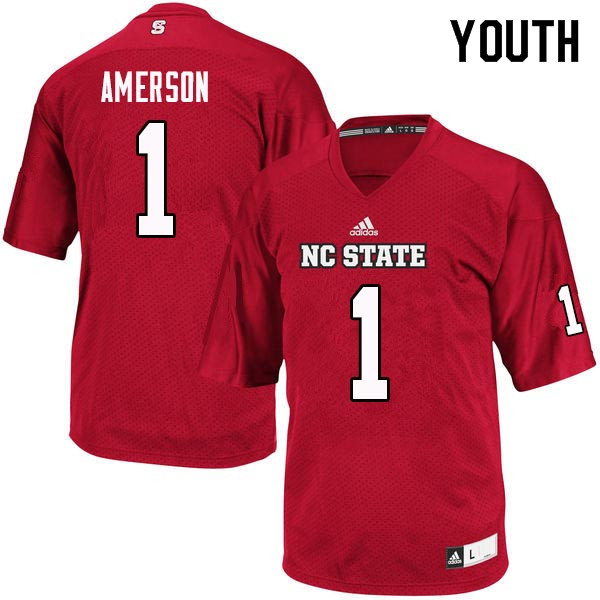 Youth #1 David Amerson NC State Wolfpack College Football Jerseys Sale-Red